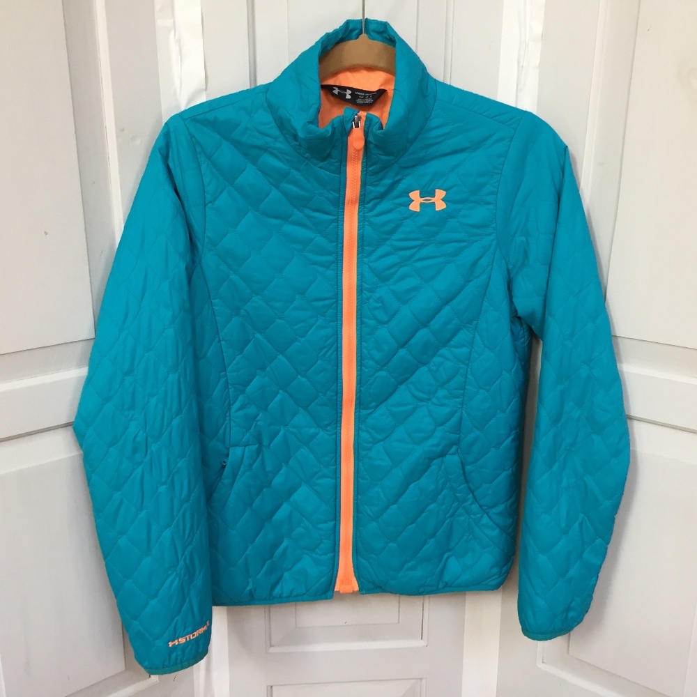 Under Armour Storm 1 Blue Quilted Jacket Youth Lg/ Women Sm - Picture 1 of 16